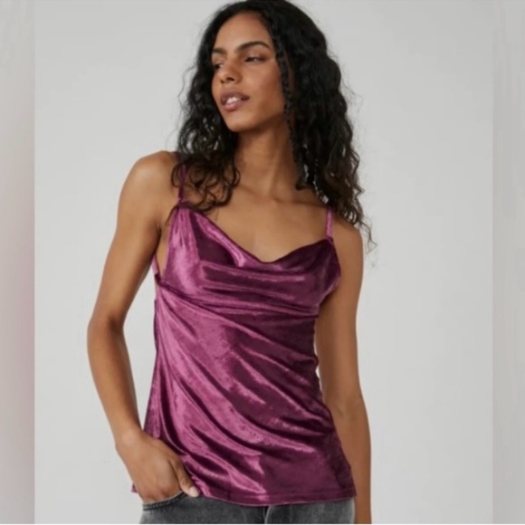 Free People Tops - Free People Rich Purple Satin Camisole